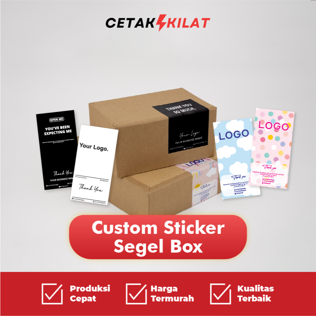 Jual stiker custom / custom stiker / cetak sticker segel box packaging ...