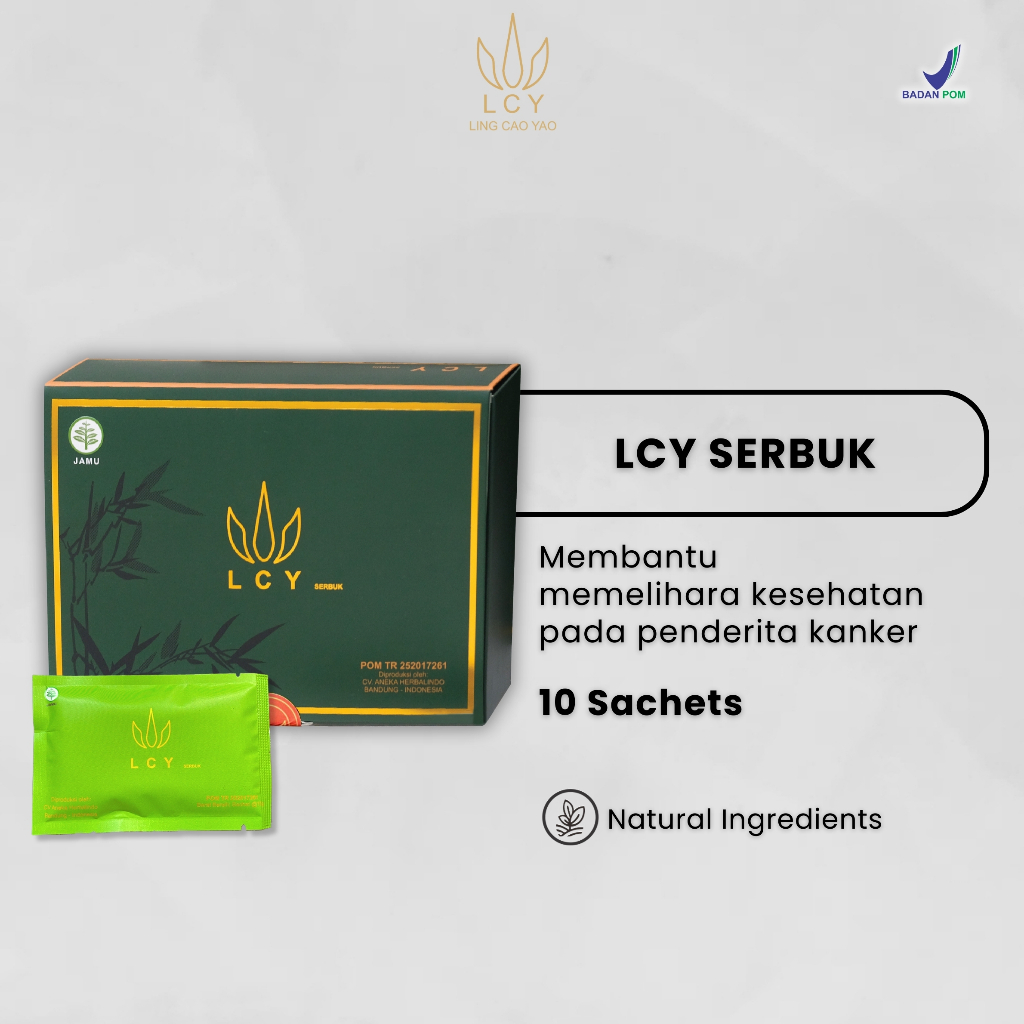 LCY LING CAO YAO Serbuk - Suplemen Herbal Kista, Miom, Endometriosis PCOS - Paket 5 Box