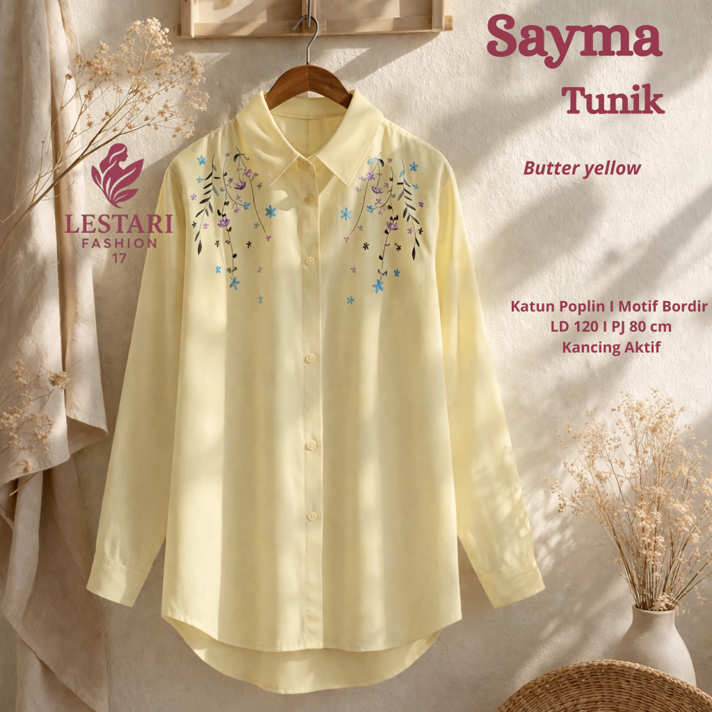 Tampil Elegan dan Nyaman dengan Sayma Kemeja Tunik Katun Poplin Premium