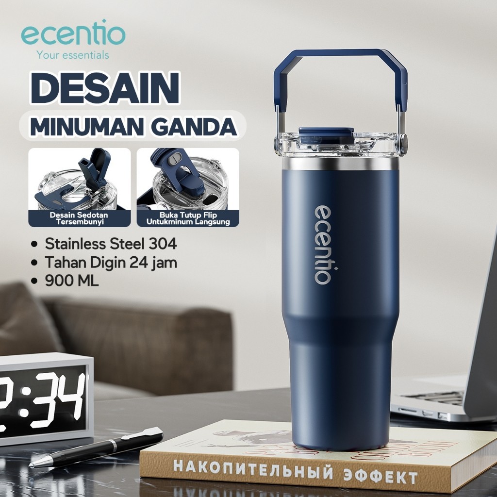 Ecentio Tumbler Stainless 900ml Tahan Panas Dingin