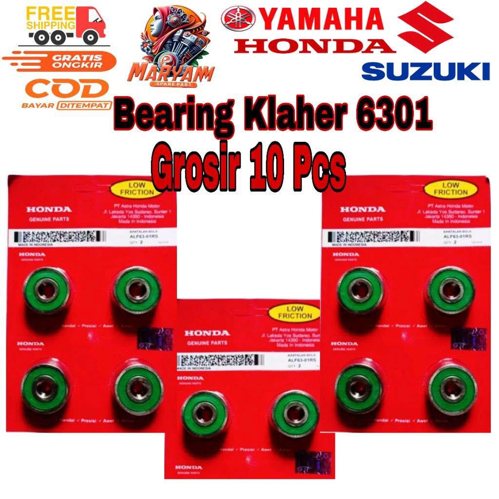 Jual GROSIR 10 PCS BEARING LAHER BEARING (ALF63-01RS) HONDA SUPRA X 125 ...