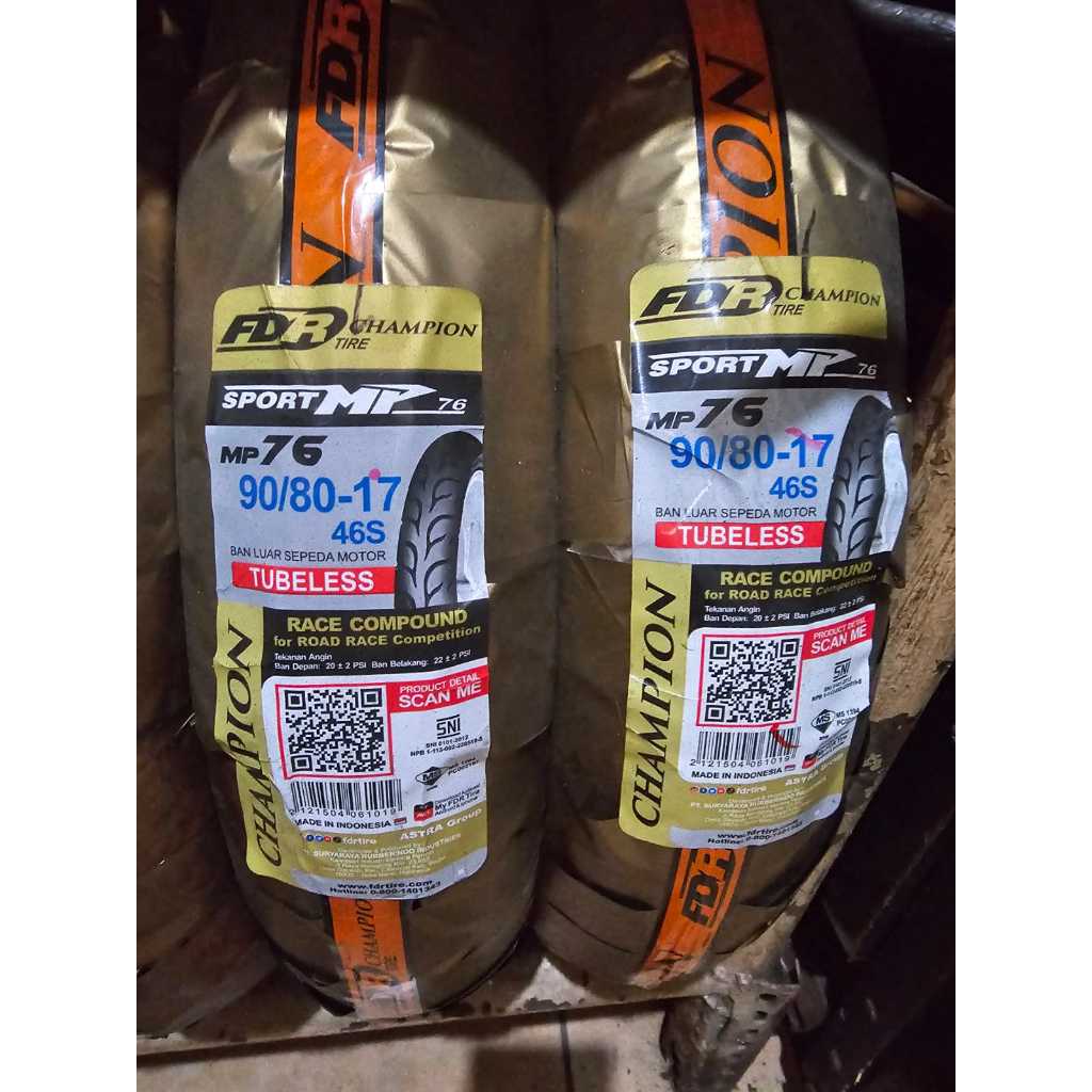 Jual Ban FDR Tubeless 90/80-17 MP76 MP 76 Racing Soft Compound | Shopee ...