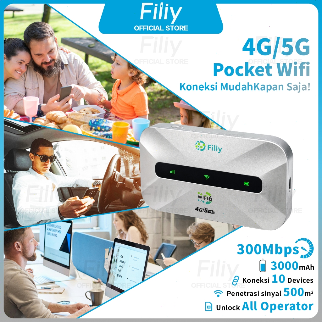 Jual Filiy M806 Pocket Wifi 4G/5G LTE 300Mbps Portable Modem Unlock All ...