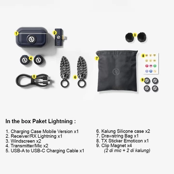 Hollyland Lark M2 Mic Wireless Kamera Handphone Mixer With Charging Case