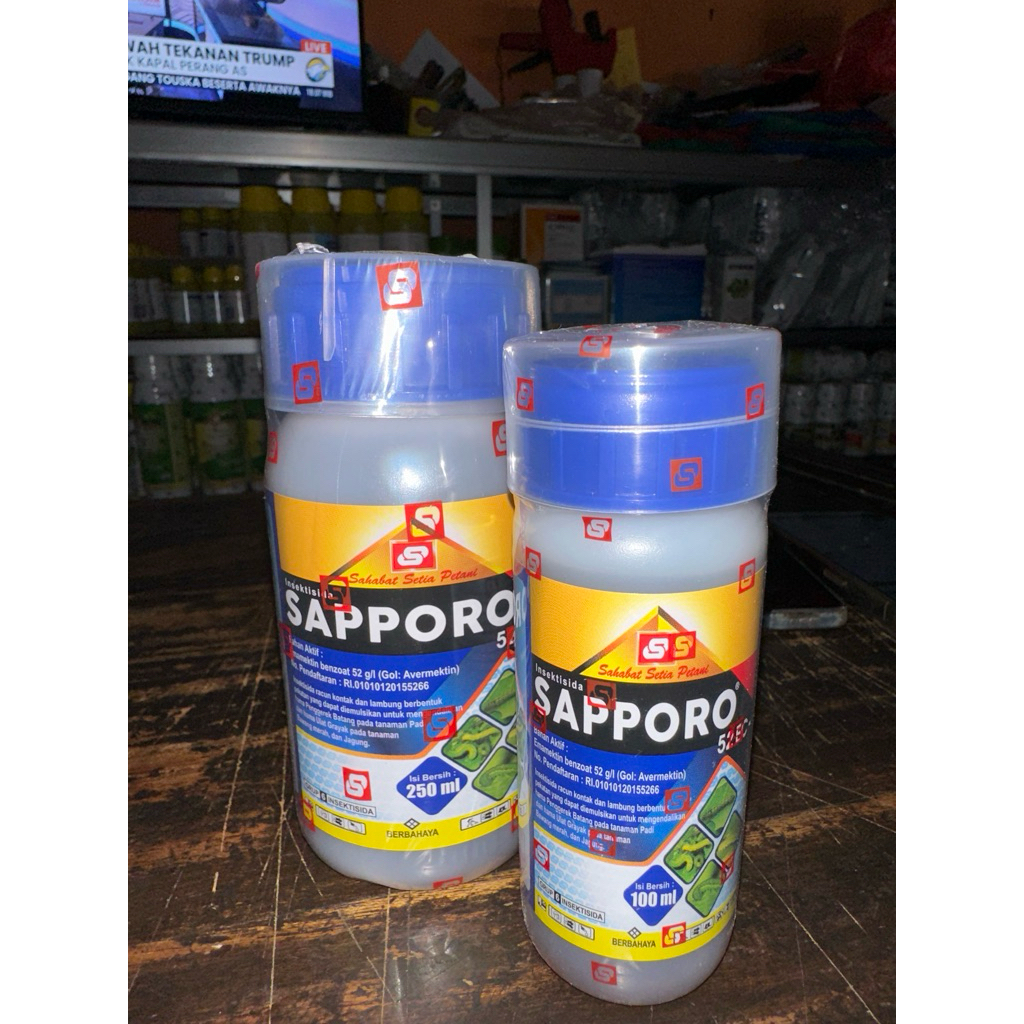Jual Insektisida Sapporo 52EC 250ml, 100ml - Efektif untuk Ulat, Botol ...