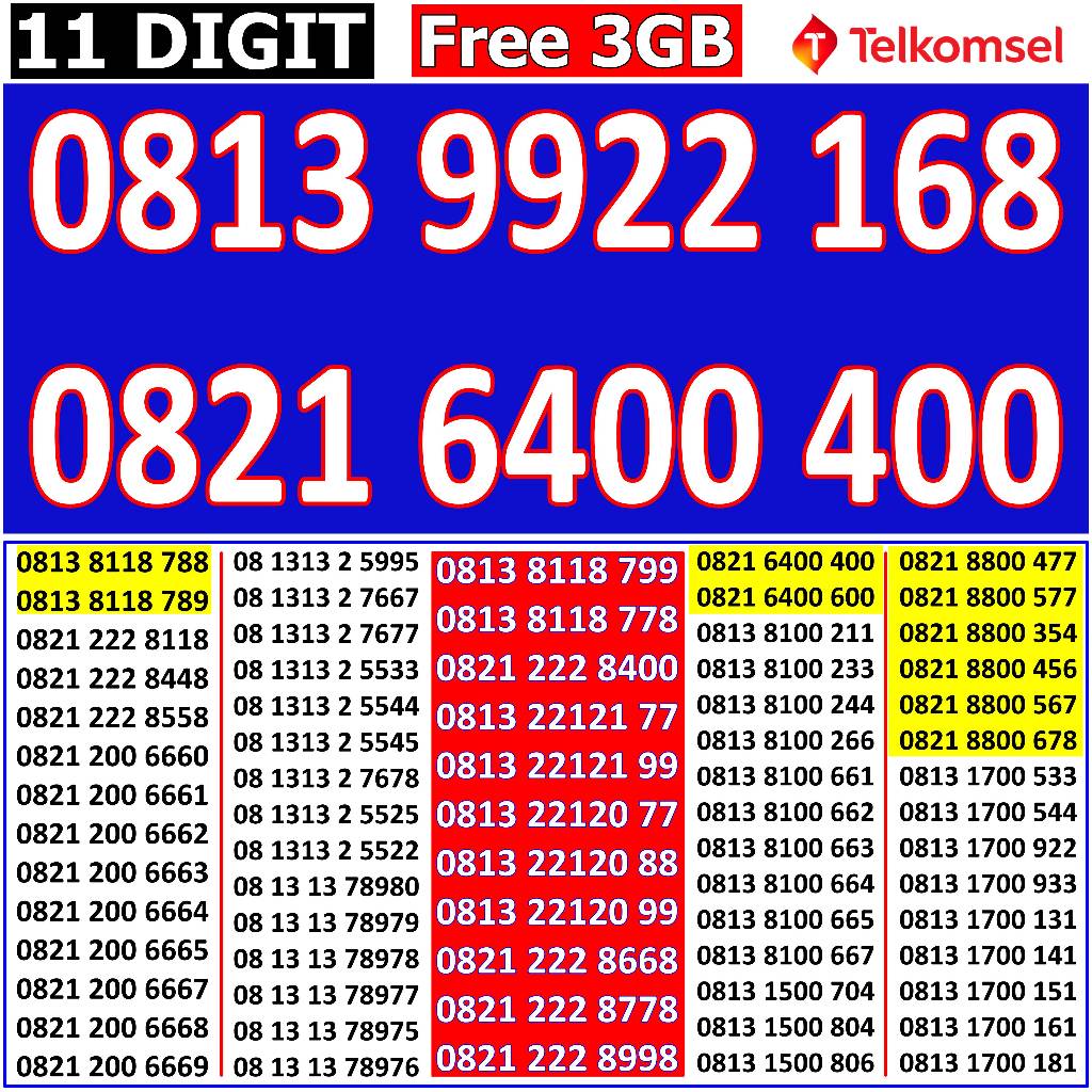 Jual Telkomsel cantik / Nomor Telkomsel cantik / Perdana Telkomsel ...