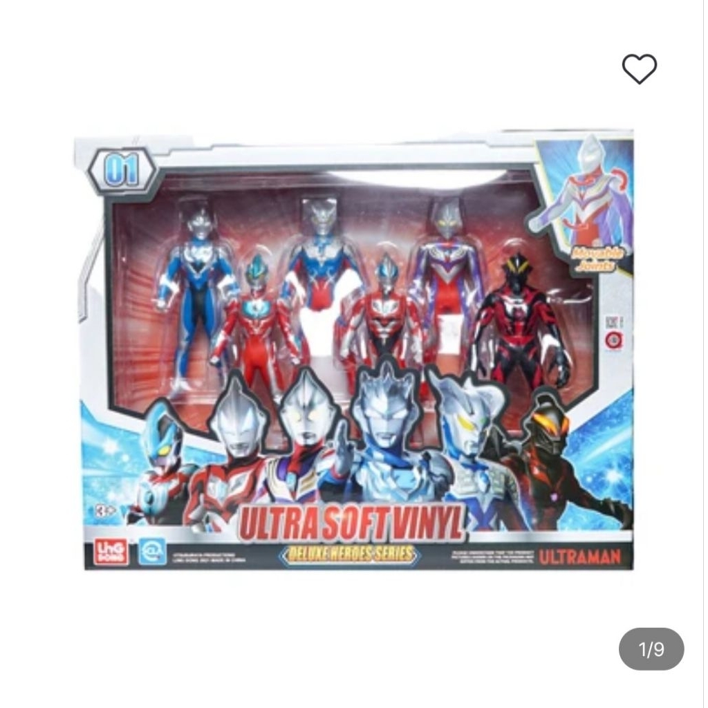 Jual ULTRAMAN SET ULTRA SOFT VINYL DELUXE HEROES SERIES 01 MOVABLE
