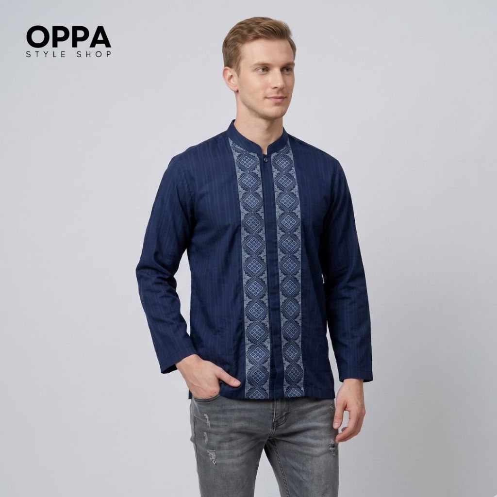 Oppa Style Shop BIG SIZE BAJU KOKO MOTIF MUSLIM XXL PRIA HIGH QUALITY BAJU MUSLIM RAMADHAN