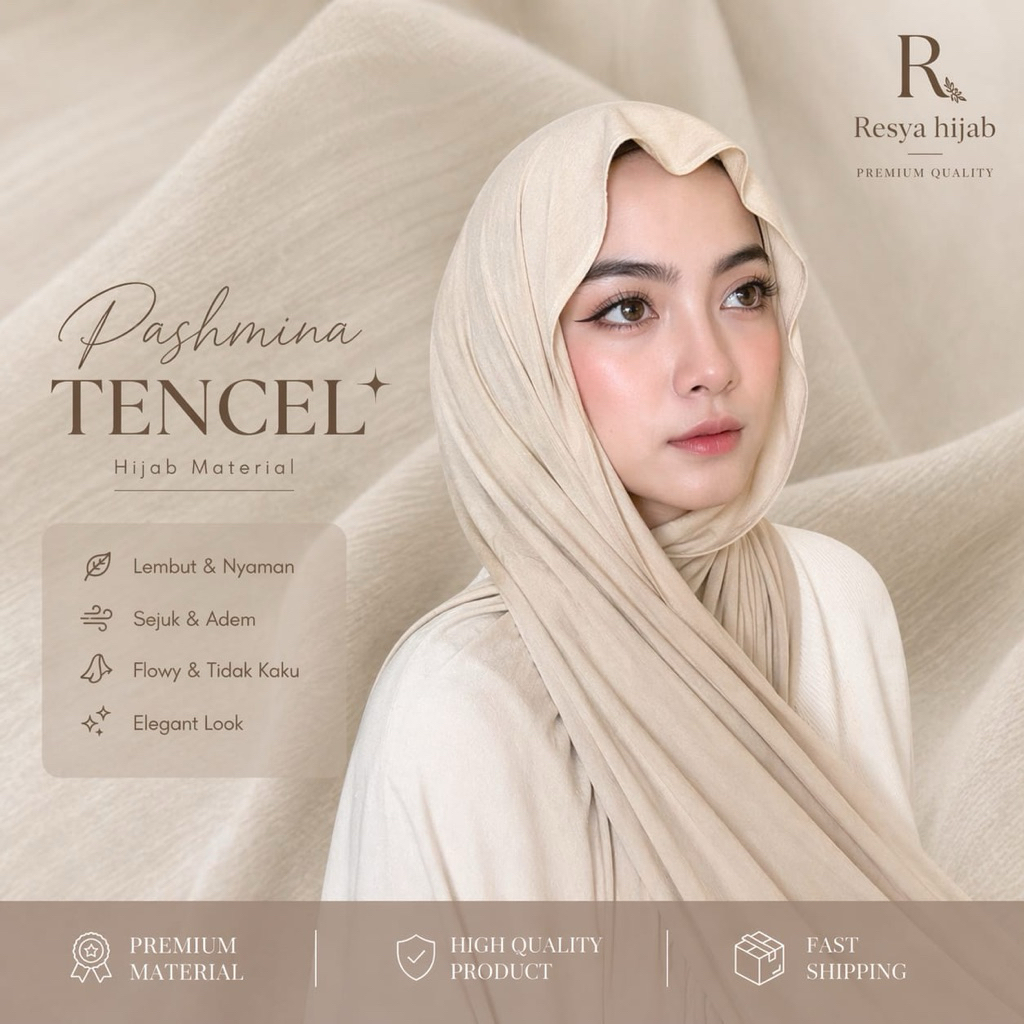 Resyahijab Pashmina Rayon Tencel Premium (Free Pouch) | Pashmina