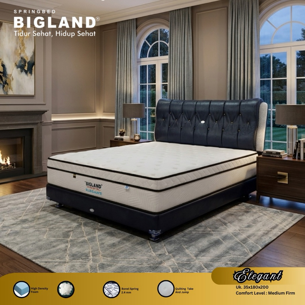 Jual SpringBed Bigland - Type Elegant 35 cm Bergaransi Resmi | Shopee ...