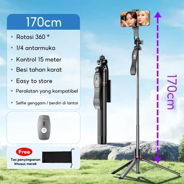 (Gratis 100 Asli Lampu Pengisi) ZIVOKA Tripod Tinggi 1700mm Rotasi 360° Tripod Yang Dapat