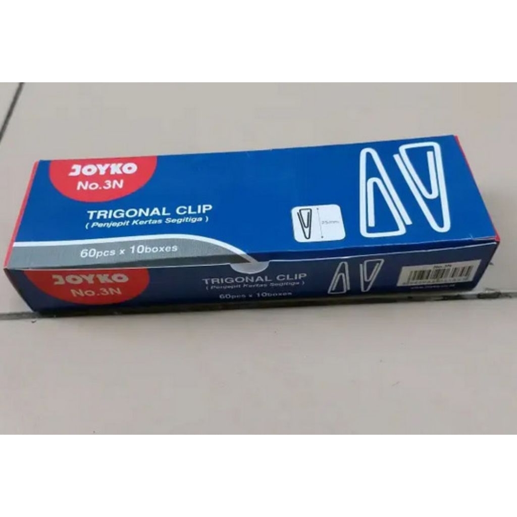 Jual Paper Clip/Penjepit Kertas/Trigonal Clip No 3 JOYKO/ 1Pak=10Kotak ...