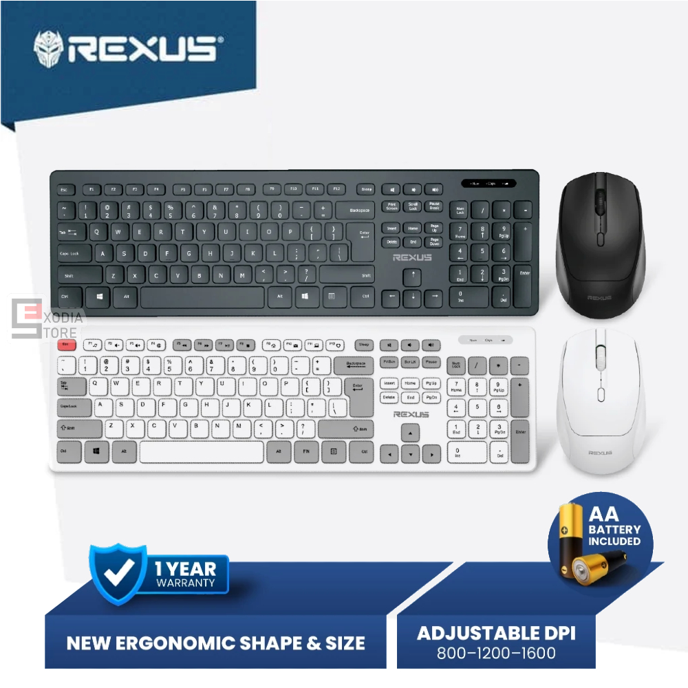 Jual Rexus Paket Combo Keyboard Mouse Wireless KM8 RX-KM8 2 in 1 New ...