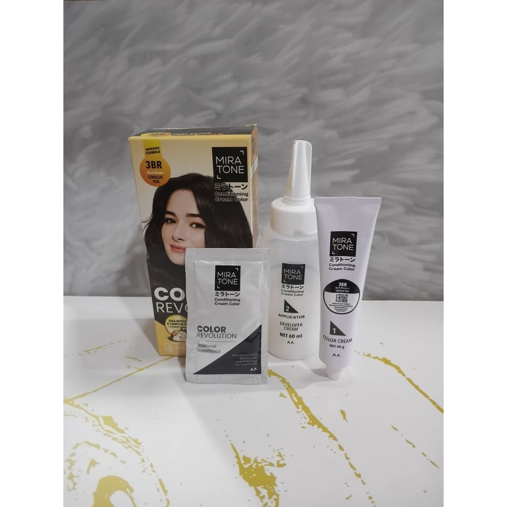 Jual Miratone Hair Color Revolution - 3BR Dark Brown/Coklat Tua ...