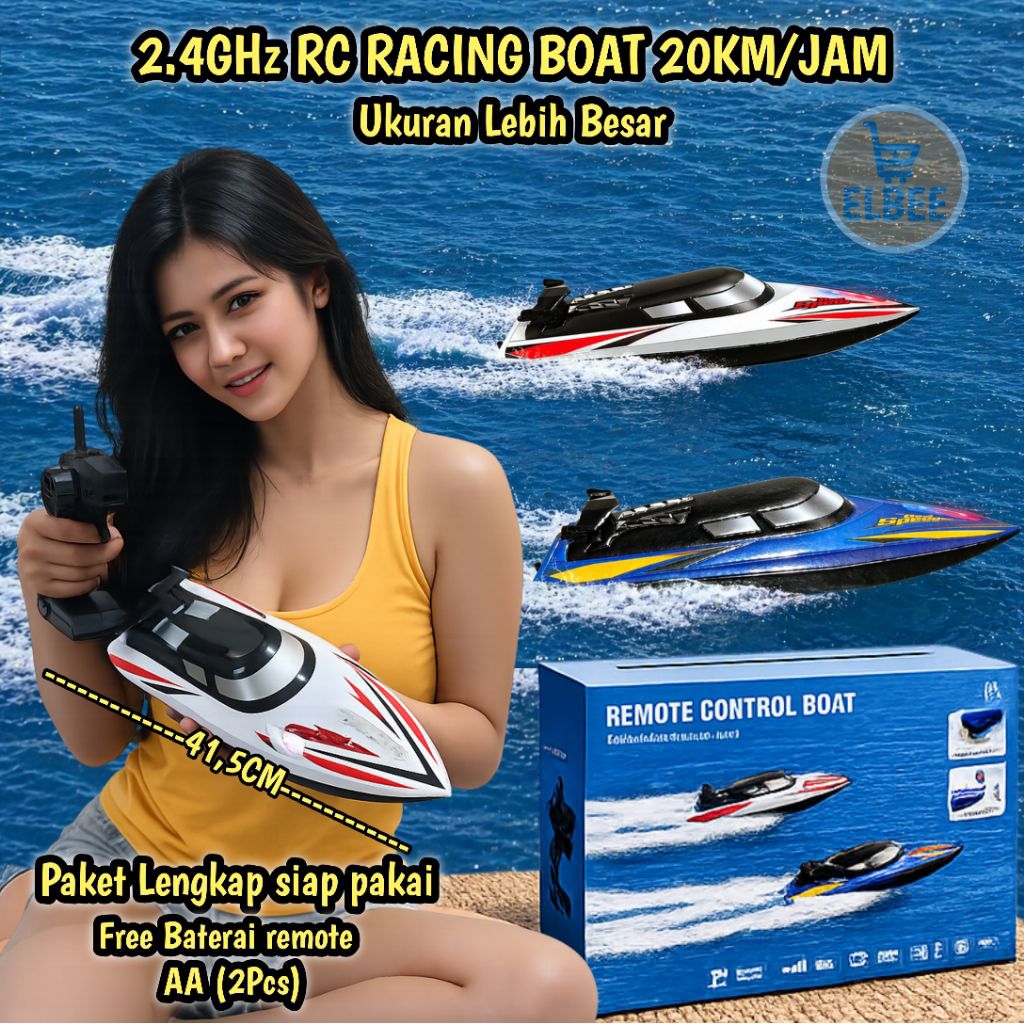 Jual RC Speed Boat Racing mainan Perahu Kendali Jarak Jauh, Perahu RC ...