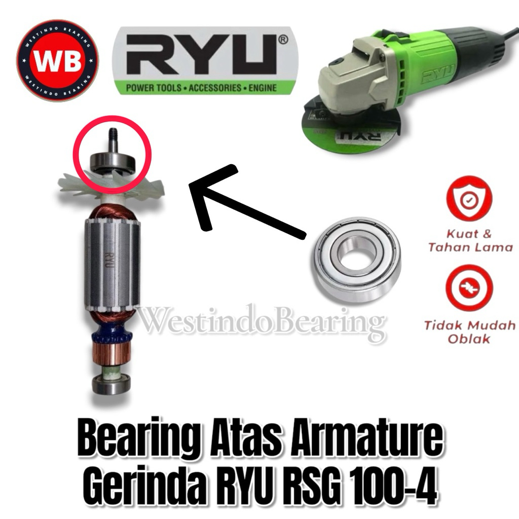 Jual Bearing Atas Armature Gerinda Ryu RSG 100-4 Laher Laker Lahar ...
