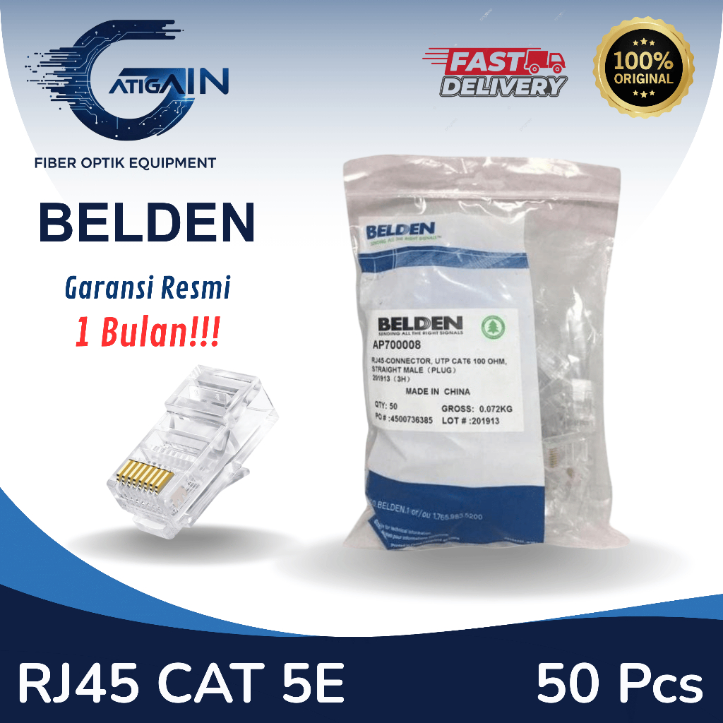 Jual Belden AP700007 Conektor UTP RJ45 Cat 5E Original /Konektor RJ45 ...