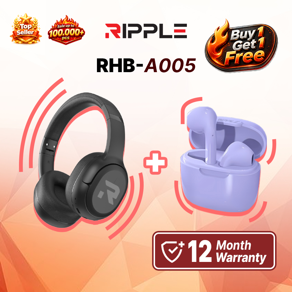 Jual Ripple Bluetooth Headphone Wireless Noise Canceling with TF ...