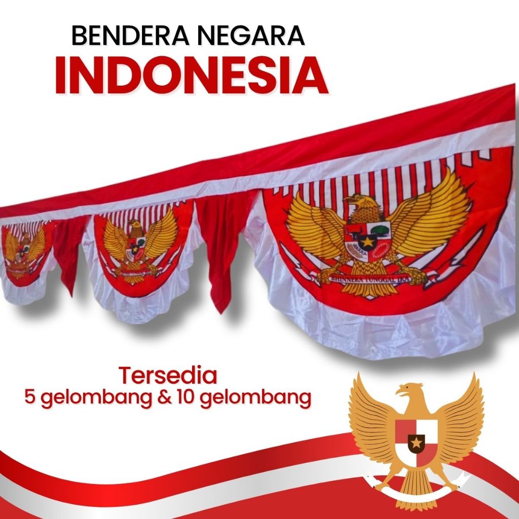 Jual [PREMIUM] Bendera Backdrop Background Merah Putih Variasi 5 & 10 ...