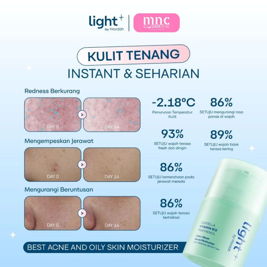 Jual WARDAH - NEW! Light+ Vitamin B12 Calm + Reset Serum Moisturizer 30 ...