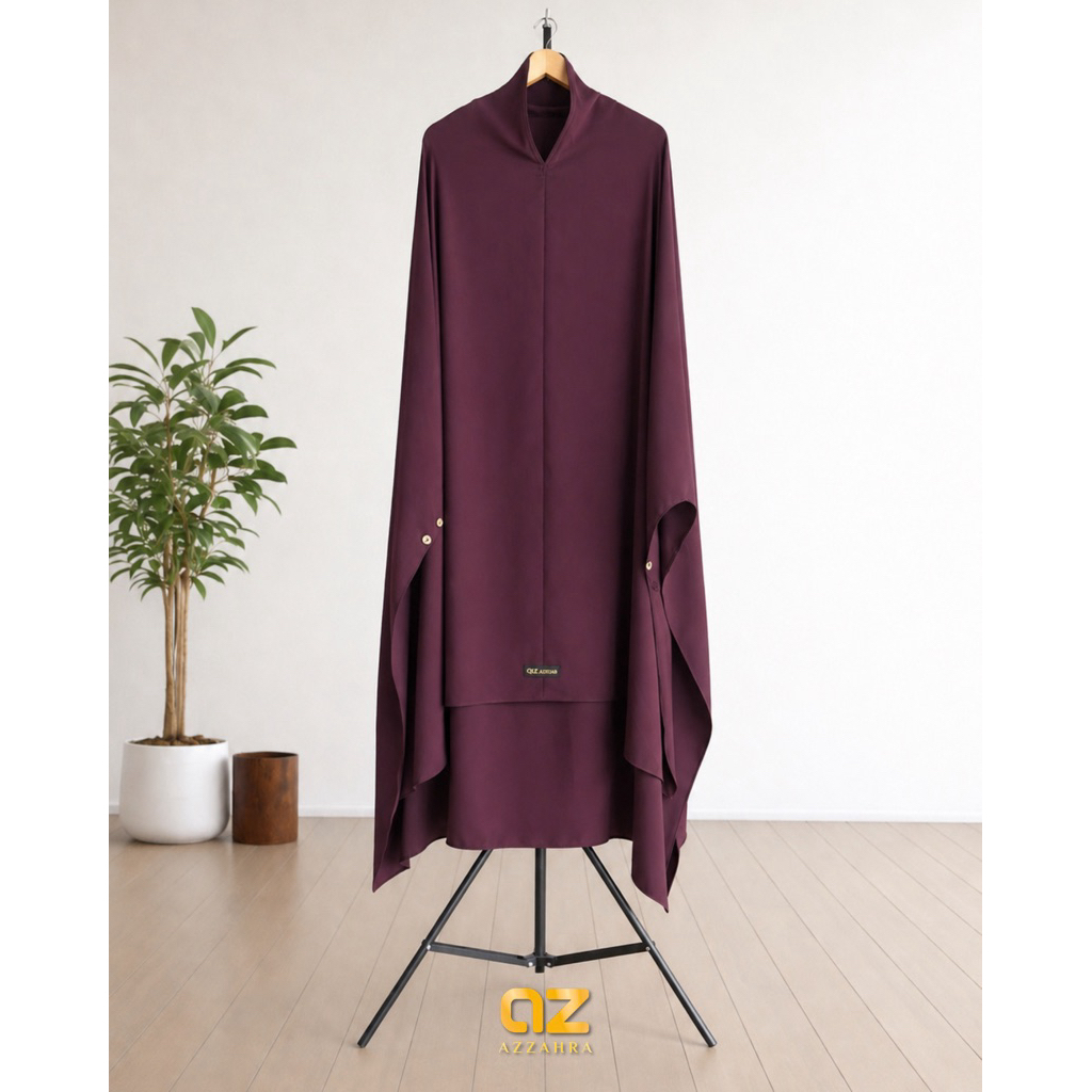 Khimar Syari Lengan Kancing Rumaysha By Azzahra Syar'I