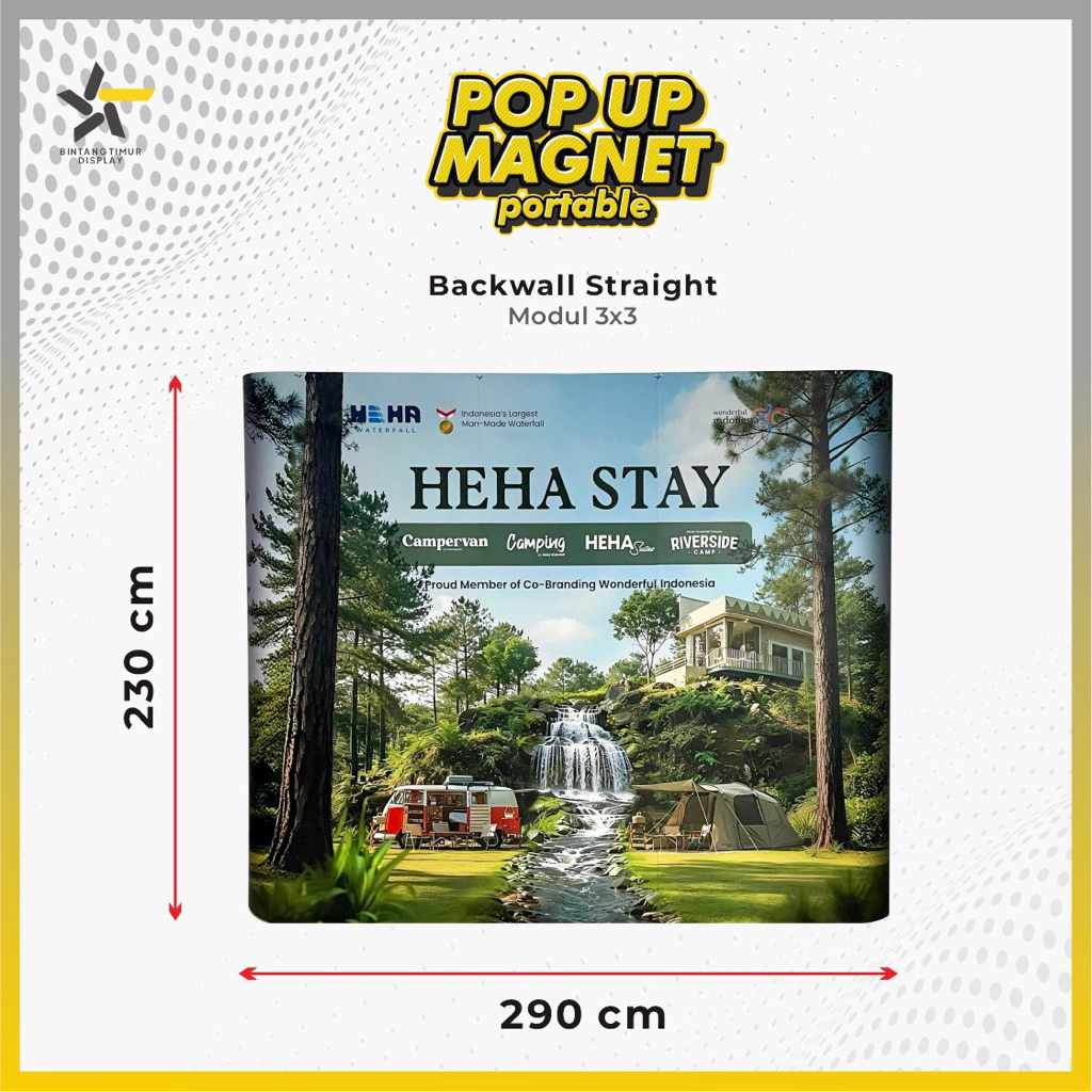 Jual BACKWALL + PRINT | Backwall Portable | pop up Magnet | 3x3 3x4 ...