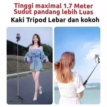OCEANBLUE Tongsis Tripod Remote OB168 170CM Selfie Stick Konten Kreator Holder Hp Handphone