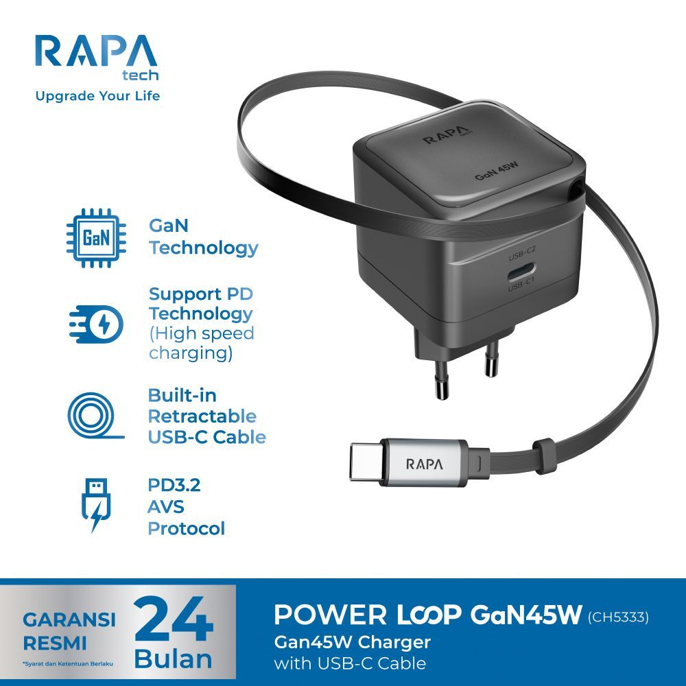 Jual [AVS Technology] RAPAtech Charger Power Loop AVS GaN 3.0 for ...