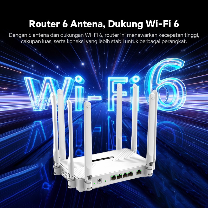 Jual Novacore Router WiFi 6 AX1200 Gigabit Dual Band 1200Mbps 8 Antena ...