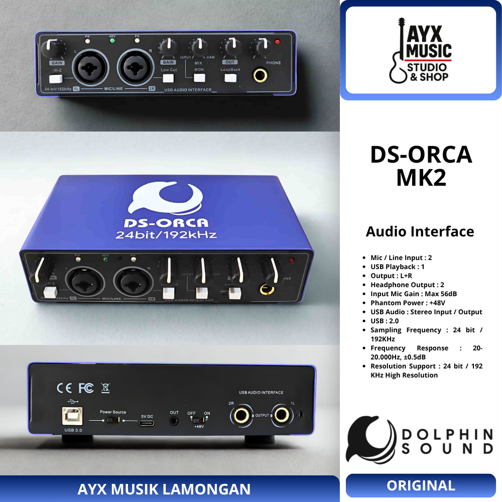 Jual Dolphin Sound DS ORCA MK2 /mk3 Audio Interface 2 Channel 24bit ...