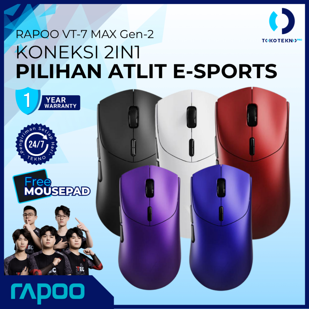 Jual Rapoo Vt 7vt7 Max Gen 2 Mouse Wireless Gaming Lightweight 53g 8k 