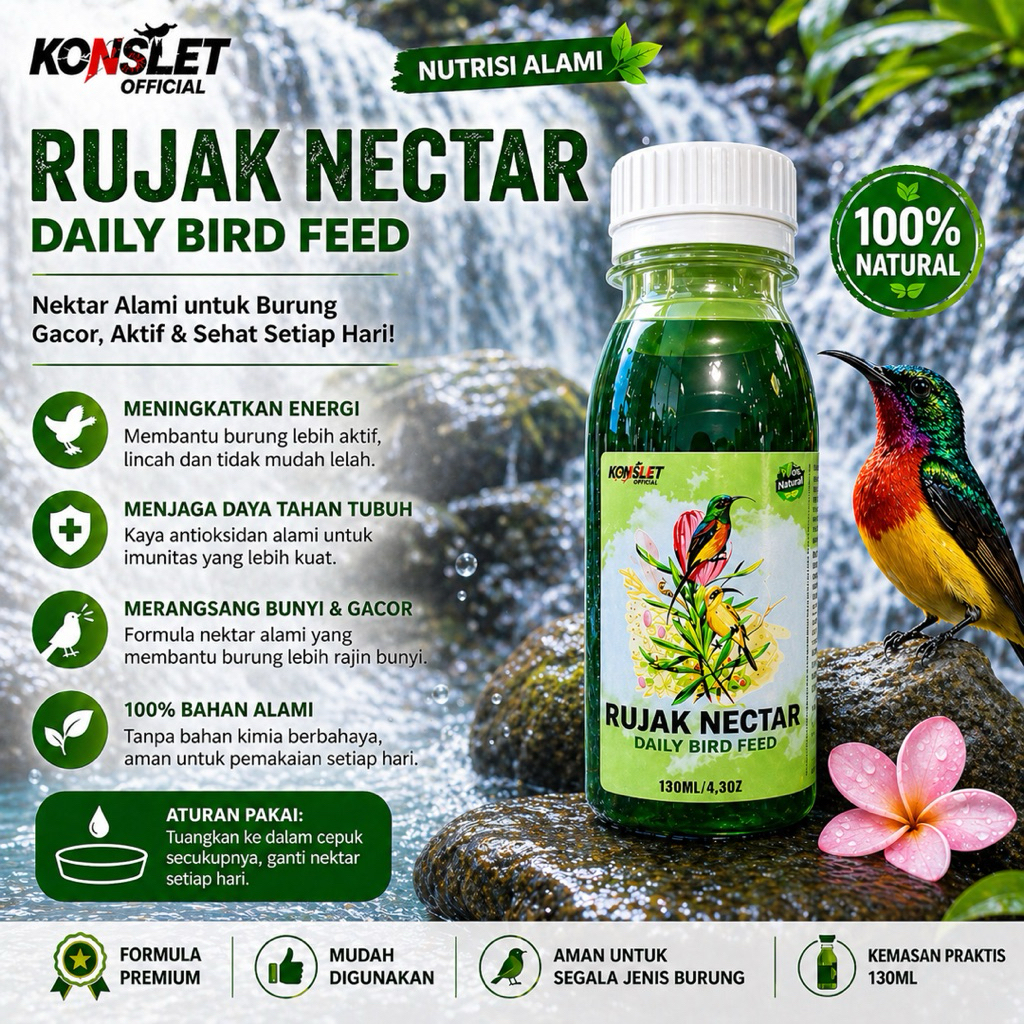 Jual RUJAK NECTAR 130ML Pakan nektar burung sogon konin sepah raja ...