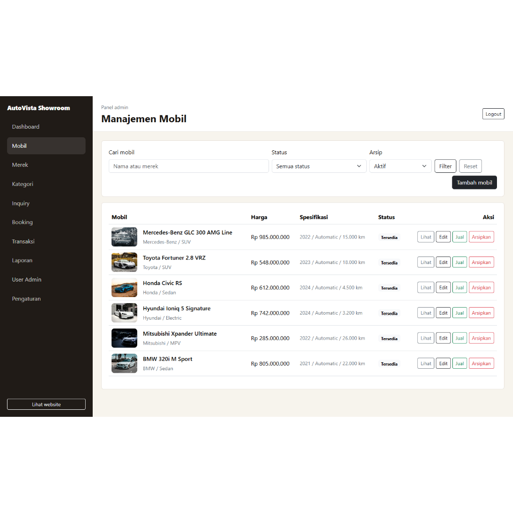 ID Tech aplikasi showroom mobil