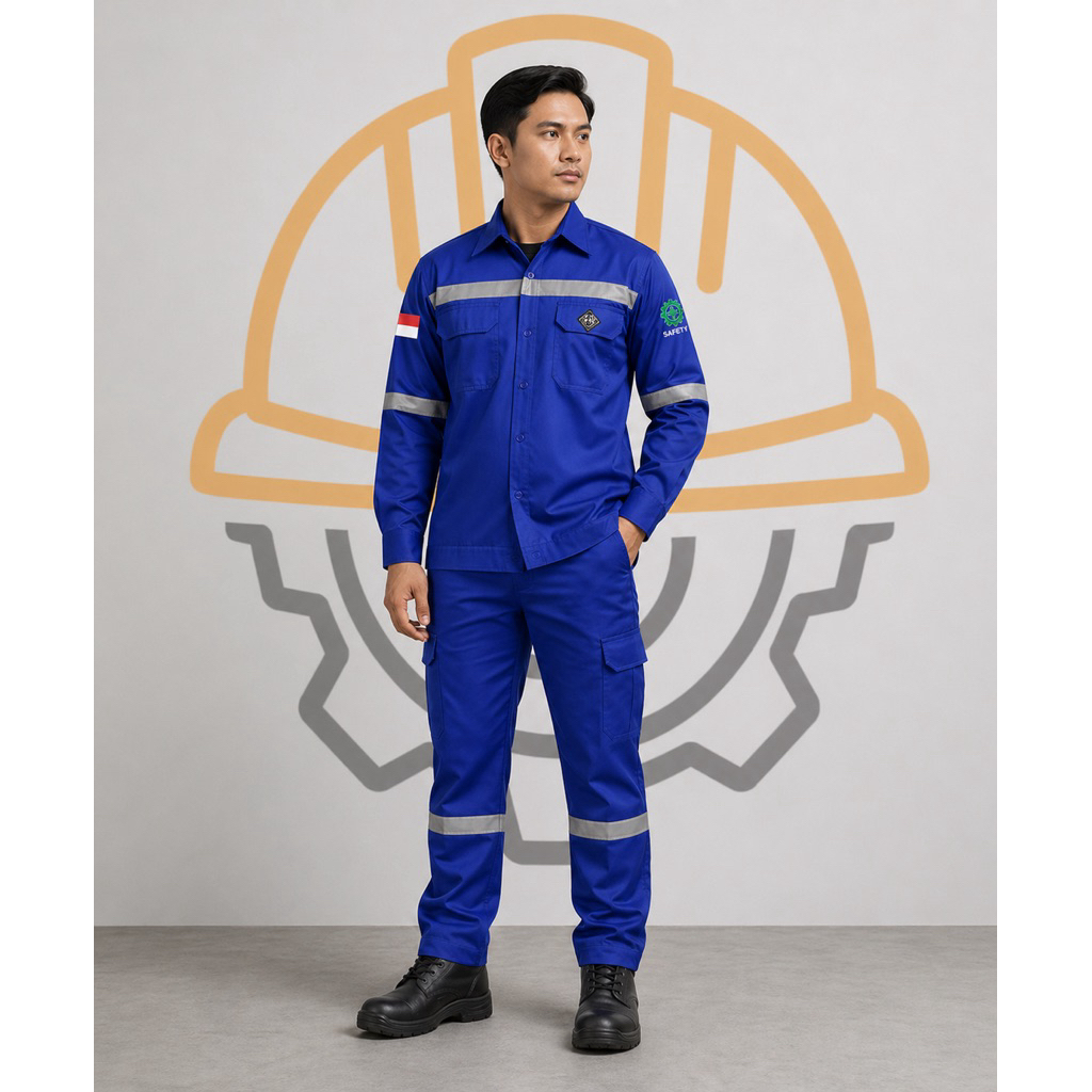 Jual Setelan wearpack safety Seragam proyek Kemeja dan Celana ...
