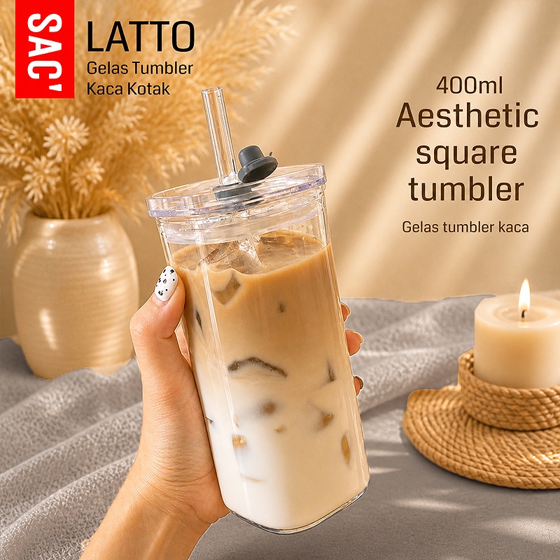 Jual LATTO LABUBA Gelas Kaca Estetik Minum Kopi Glass Coffee Matcha Jus ...