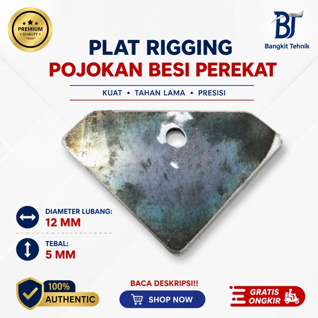 Jual Plat Pojokan Besi Rigging Kuat Tebal 5 mm Lubang 12 mm | Shopee ...