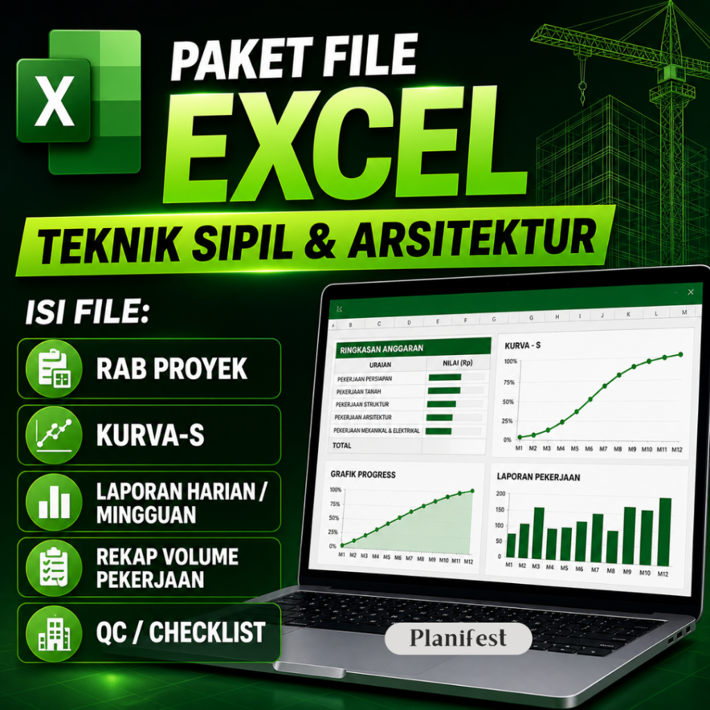 Jual Paket File Excel Teknik Sipil Arsitektur RAB Proyek Laporan Tender ...