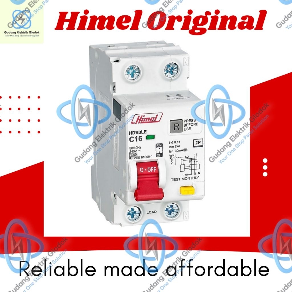 Jual RESIDUAL CURRENT OPERATED CIRCUIT BREAKER / RCBO ; HDB3LE2 ; 6/10 ...