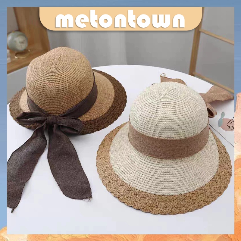 Jual Mtt Topi Pantai Visor Lebar Rajut Pita Renda Beach Hat Pelindung ...