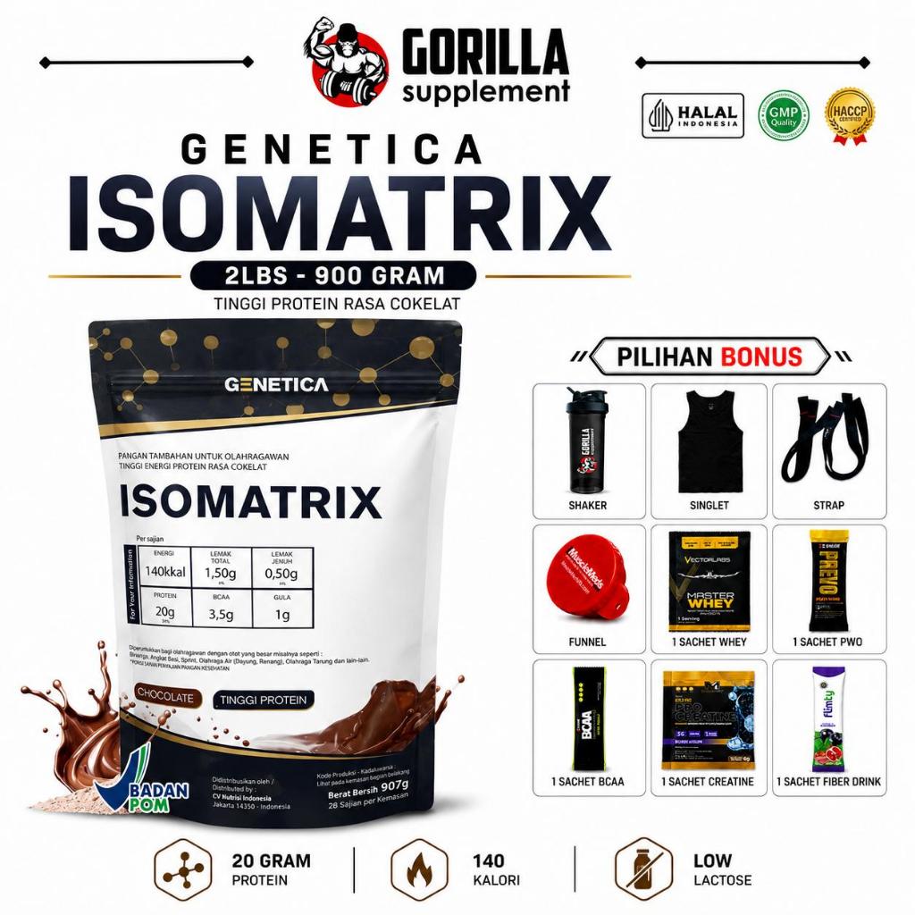 Jual GENETICA ISOMATRIX 2lbs Whey Protein Isolate Matrix BPOM HALAL ...