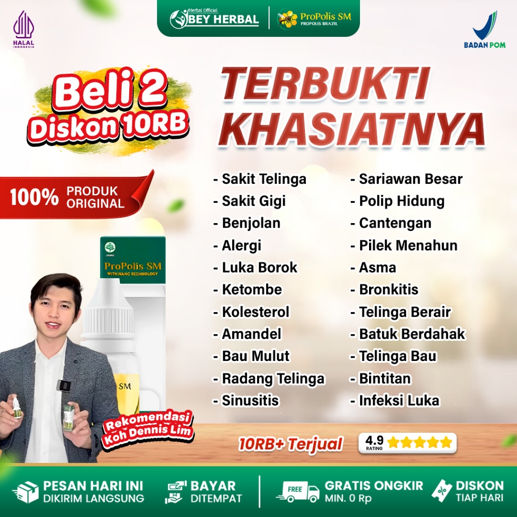 Propolis Sm Brazil Original (Resmi) Produk Terlaris Bergaransi Herbal Multi Khasiat Obat Tetes Propolis Sm Brazilian Atasi Segala Penyakit Degeneratif