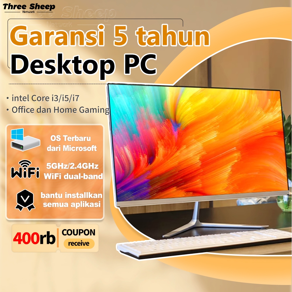 Three Sheep Network Komputer PC All in One PC Full Set Gaming Intel Core i7/i5/i3 RAM 8G16GB SSD 256G/512GB/1TB Layar HD 19/22/24/27 Inch Windows