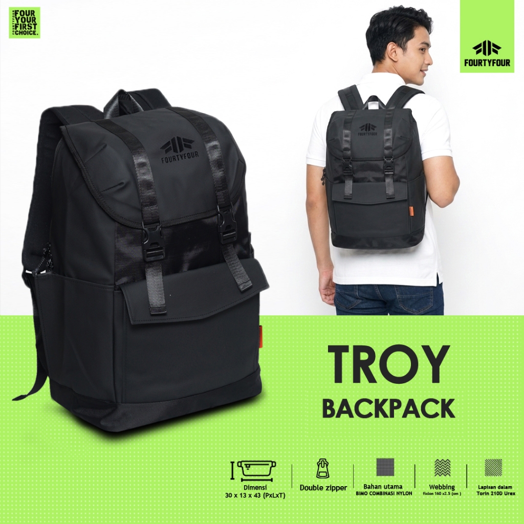 Jual Tas Ransel Pria Fourtyfour Troy - Backpack Pria laptop | Shopee ...