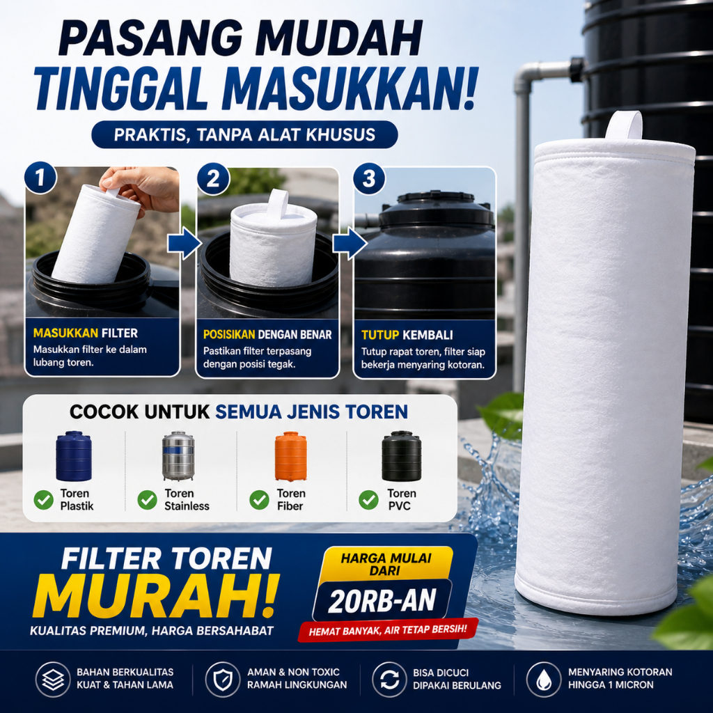 Jual Homiecraft saringan tandon filter bag penjernih air toren micron ...
