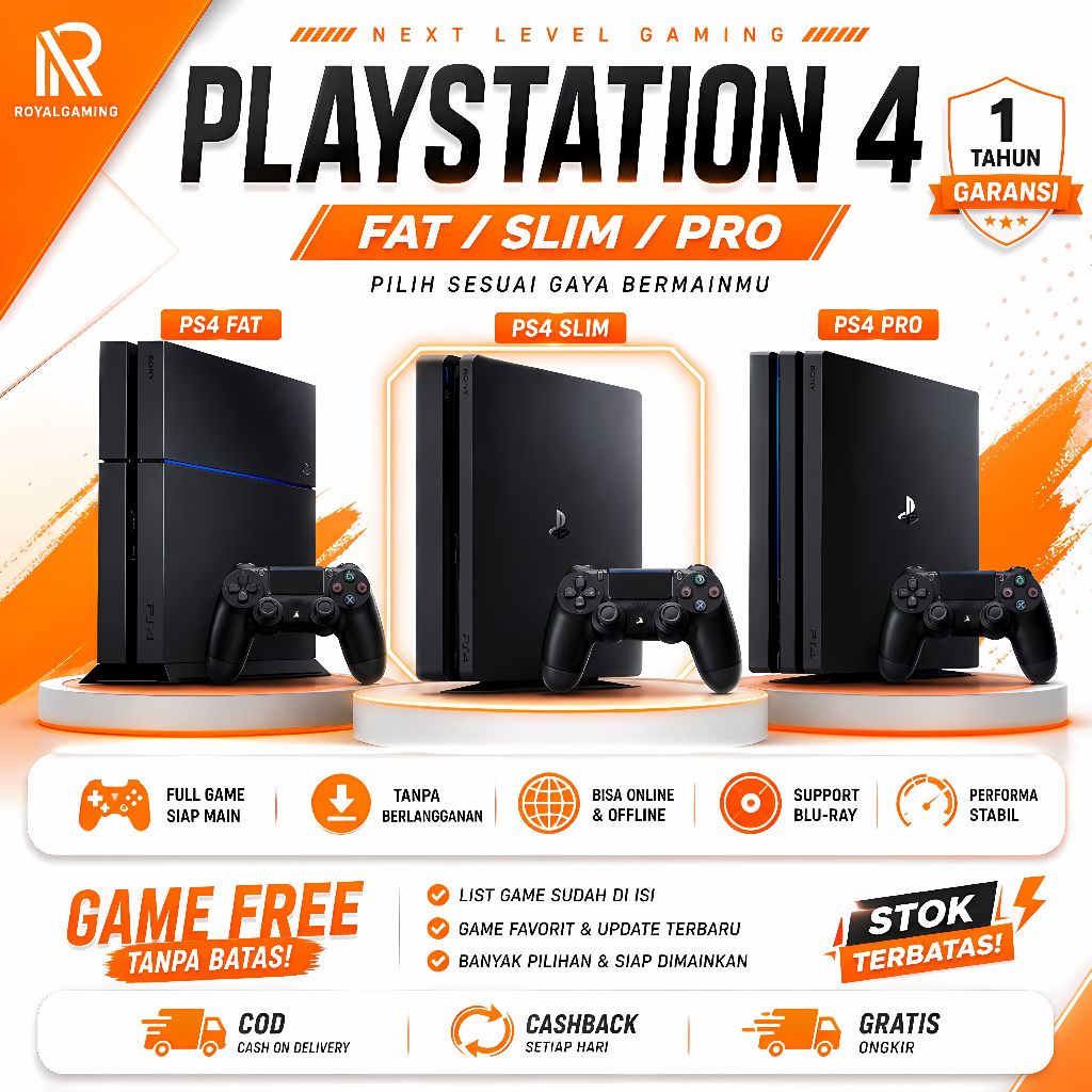 Jual Ps4 [ROYALGAMING] Sony Playstation 4 Fat 1tb Original | 500Gb ...