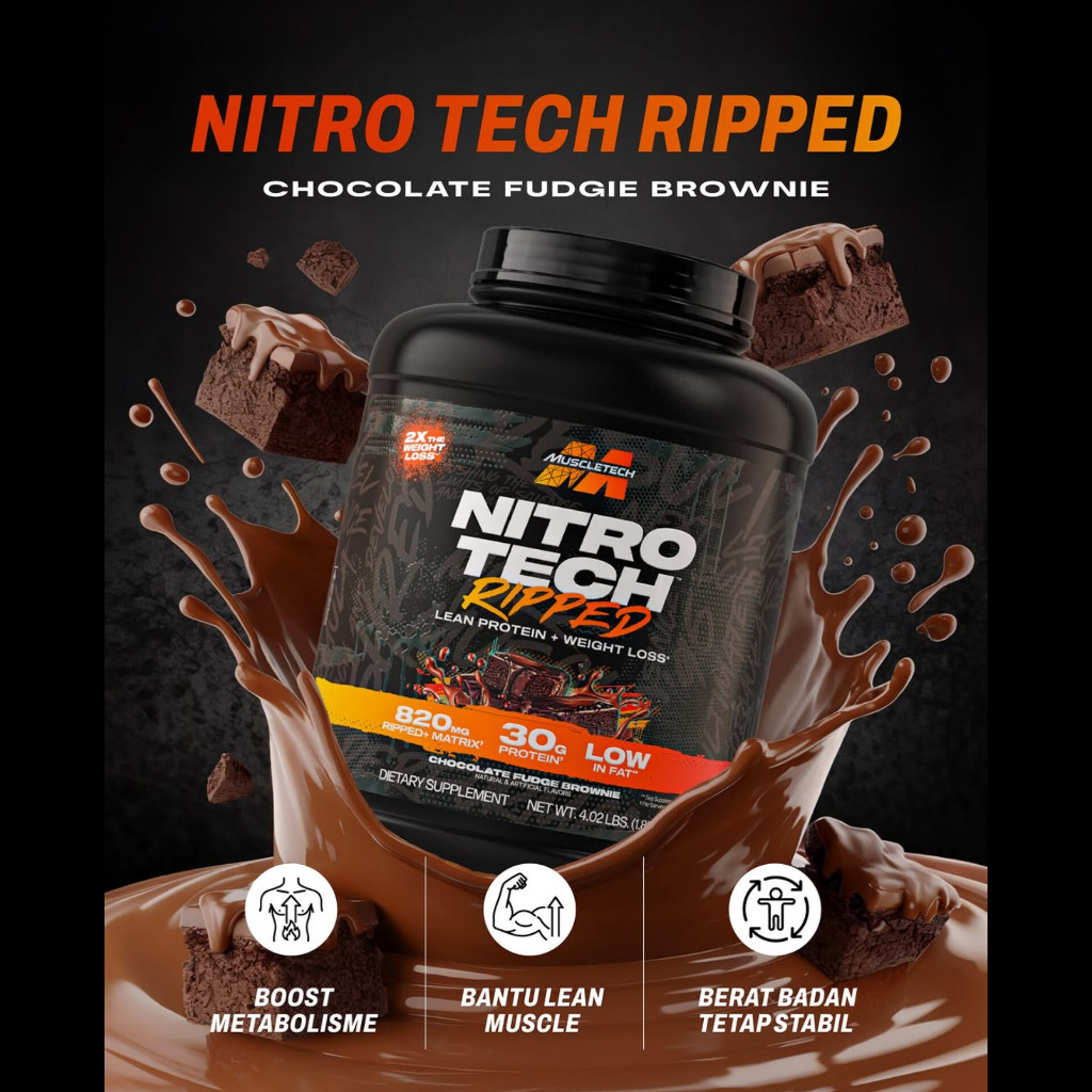 Jual MUSCLETECH Nitrotech RIPPED 4 Lbs 1,8 Kg BPOM Nitro Tech 4LB Lean ...