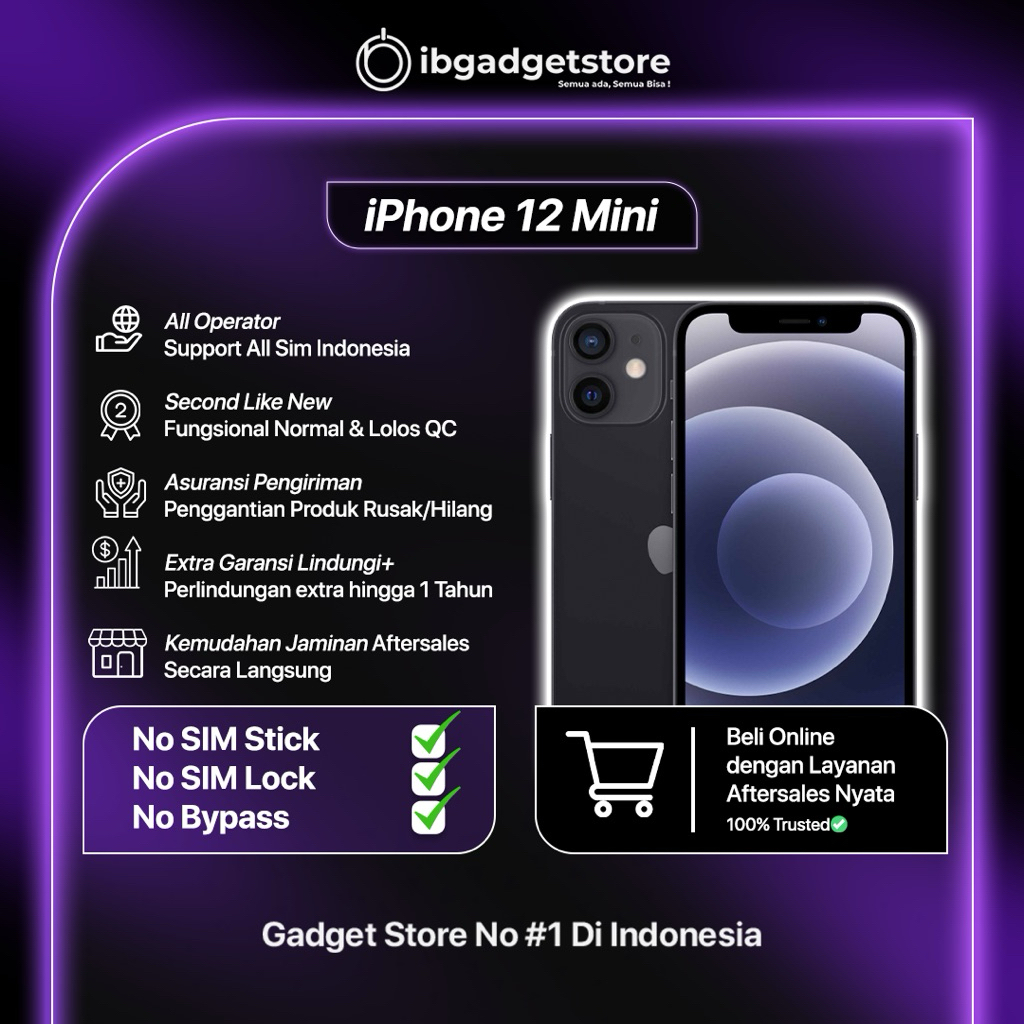 12 MINI 64GB/128GB/256GB Second Like New Bergaransi