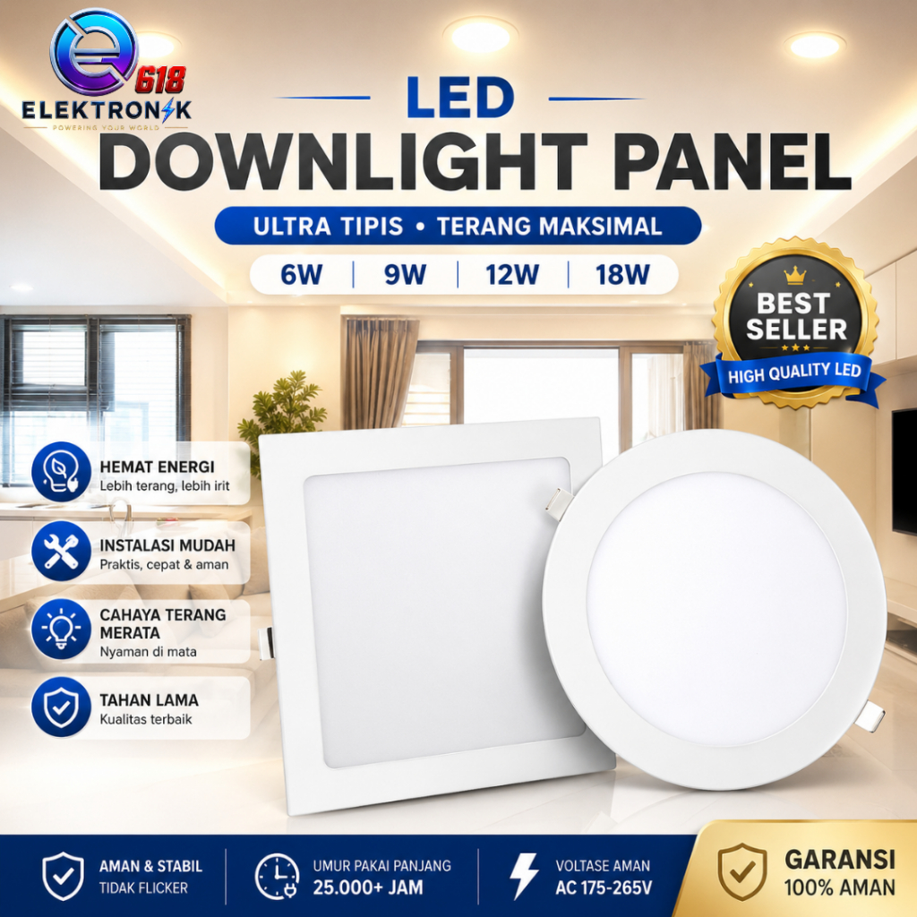Jual Lampu Downlight LED Inbow 6W 9W 12W 18W / Downlight Panel LED ...