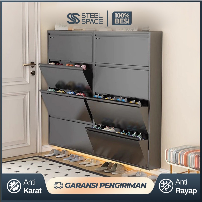 Jual STEEL SPACE Rak Sepatu Besi Susun Tertutup Rak Sepatu Besi Kuat ...