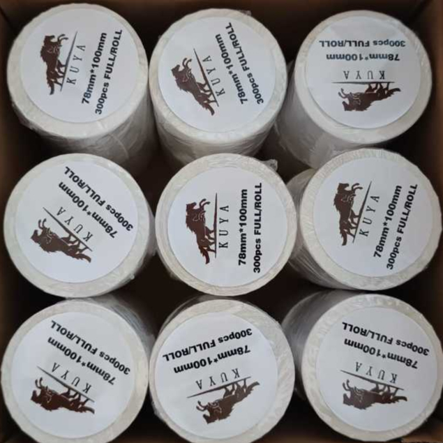 Jual Label Sticker Thermal 78x100mm 300 Lembar KUYA ORIGINAL | Shopee ...